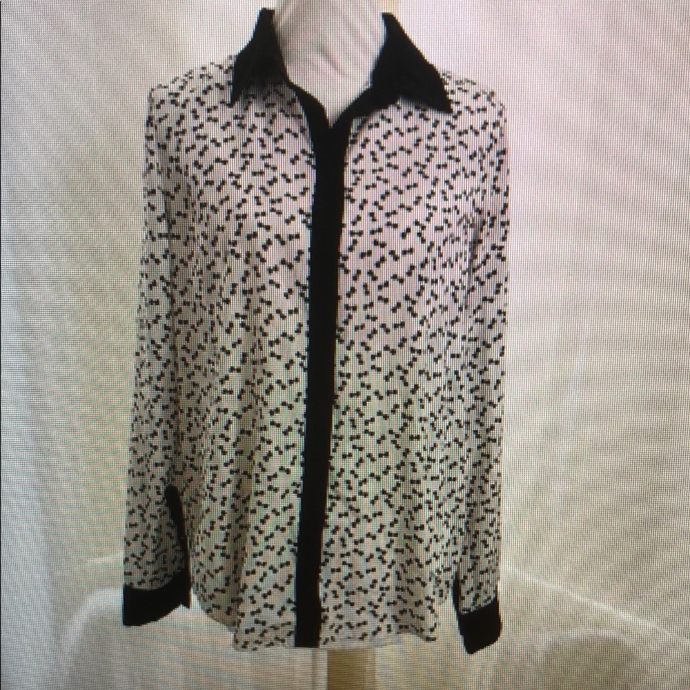 LC Lauren Conrad bow print Shirt Size Medium